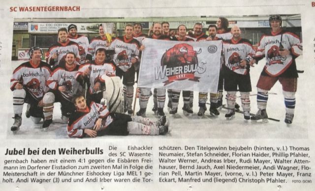 Weiher Bulls – Meistertitel 2018 in der MEL1!